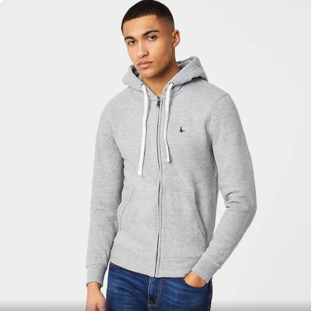 **Jack Wills Of Great Britain Grey Full Zip Front Pockets Hooded (S)